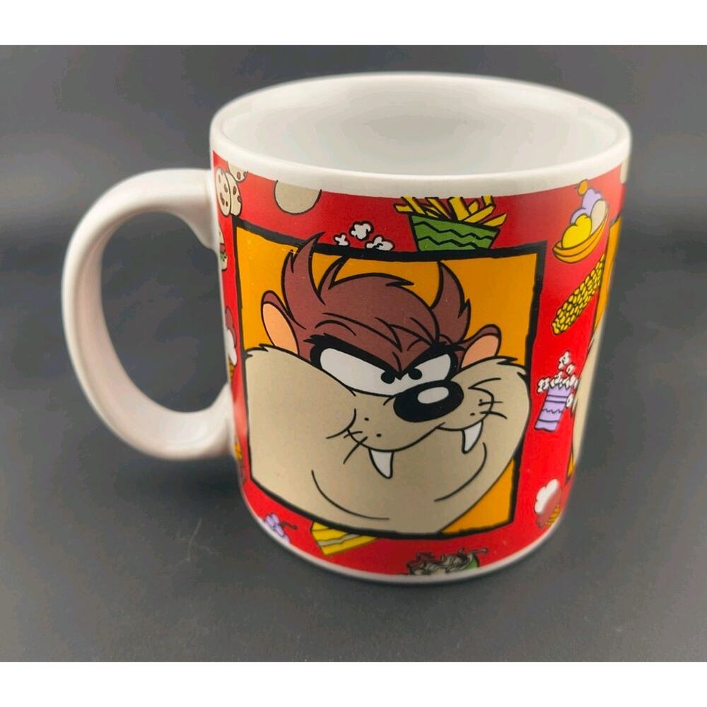 Vintage 1994 Taz Jumbo Face Coffee Mug Sakura Looney Tunes 3D Warner Bros